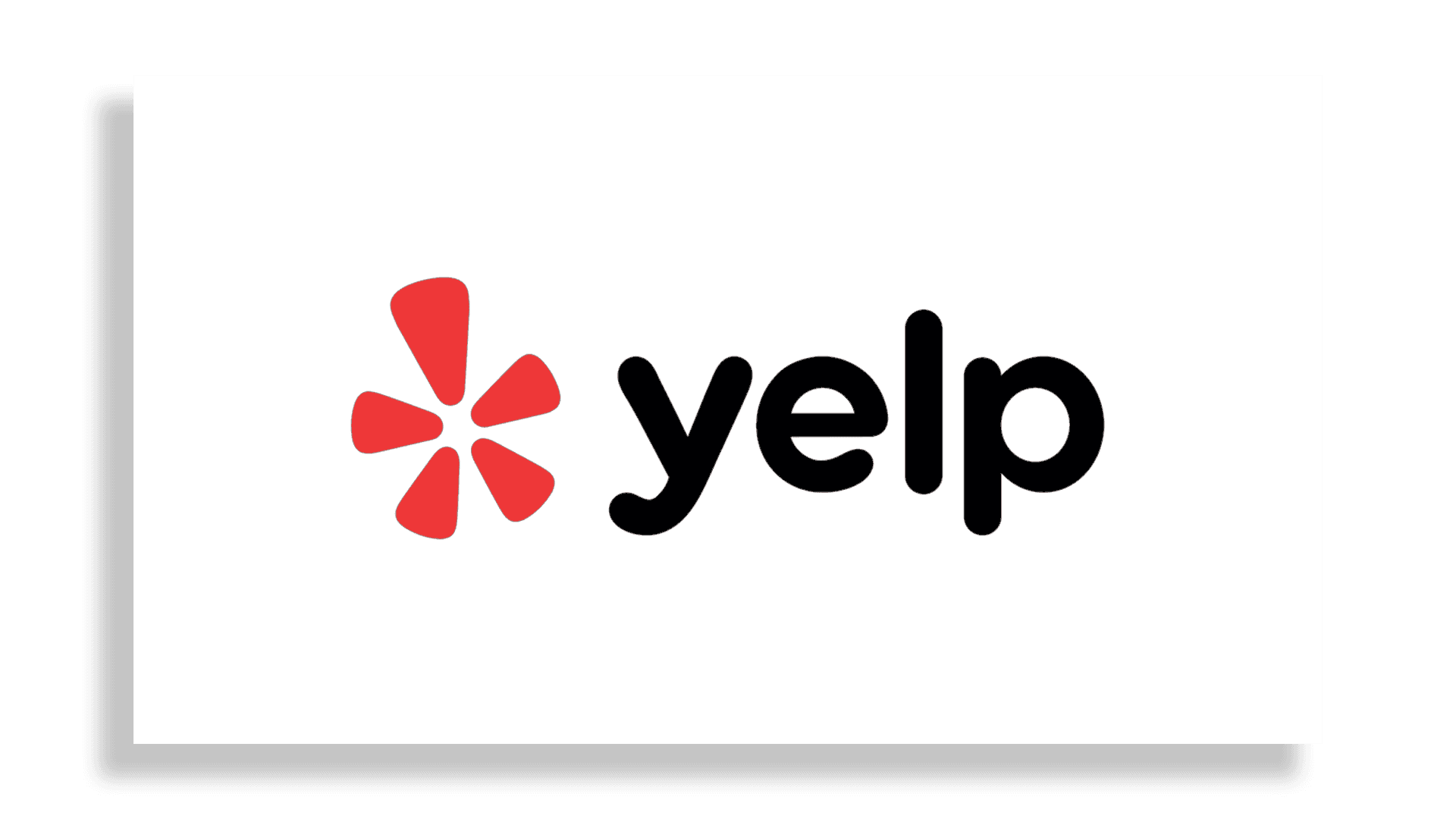 Yelp logo with red burst icon and black text on a white background.
