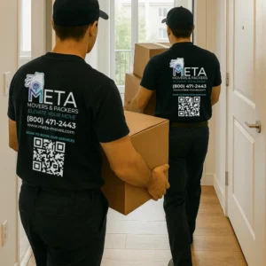 Meta Movers & Packers crew moving boxes in Bergen County, NJ.